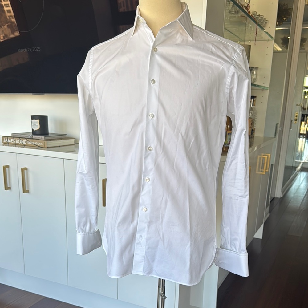 Turnbull & Asser White French Cuff Dress Shirt – Handmade British Luxury